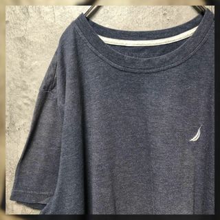 ノーティカ(NAUTICA)の【NAUTICA】Lsize ロゴワンポイントTシャツ グレー 無地 US古着(Tシャツ/カットソー(半袖/袖なし))