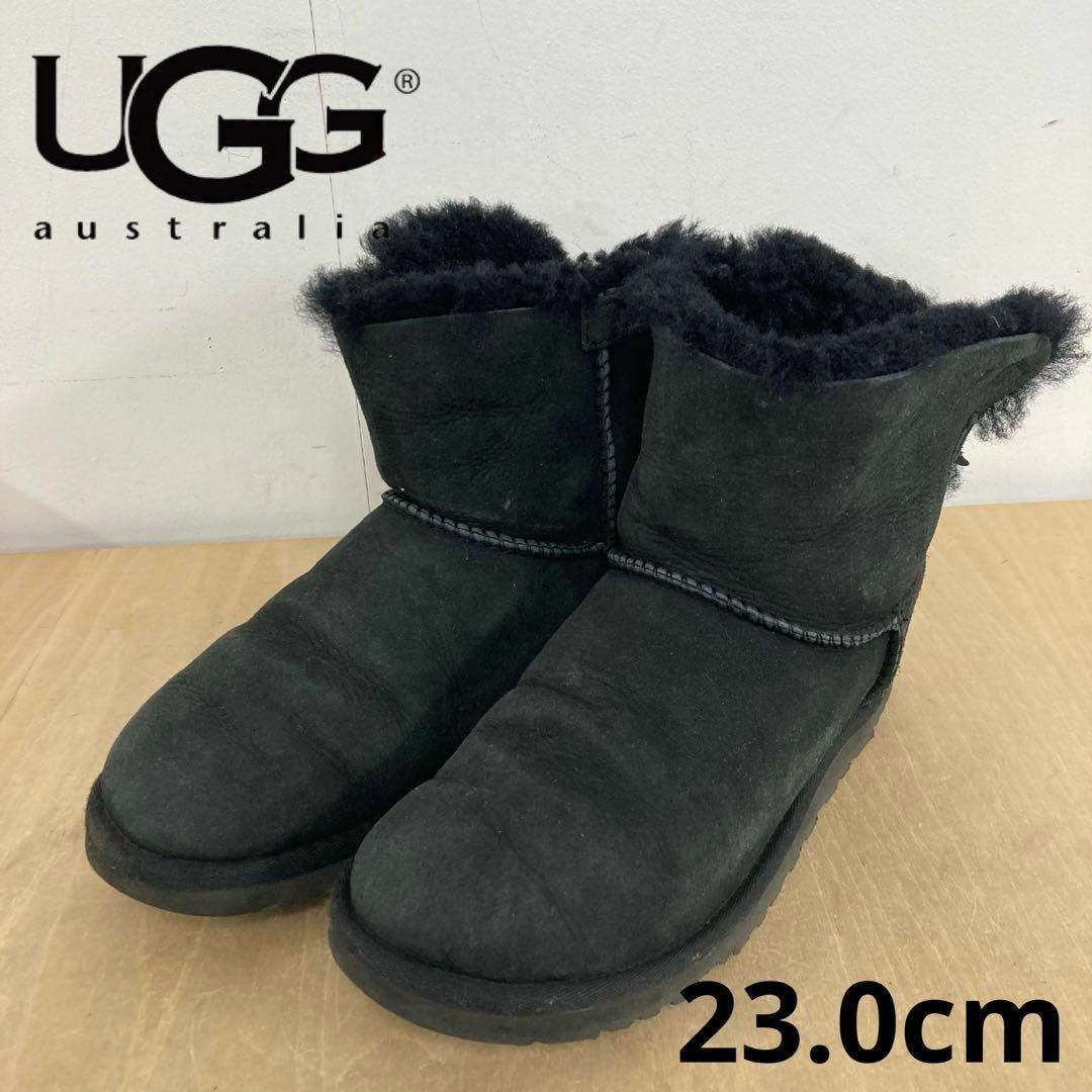 約32cm重さ新品 UGG ブーツ MINI BAILEY BOW Ⅱ ブラック 23.0cm