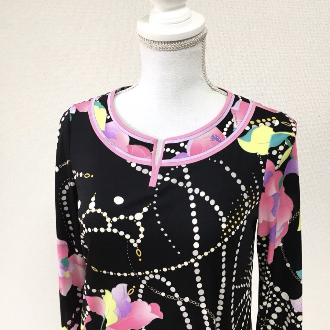 LEONARD - 美品 LEONARD レオナール カンカン ストレッチ 花柄