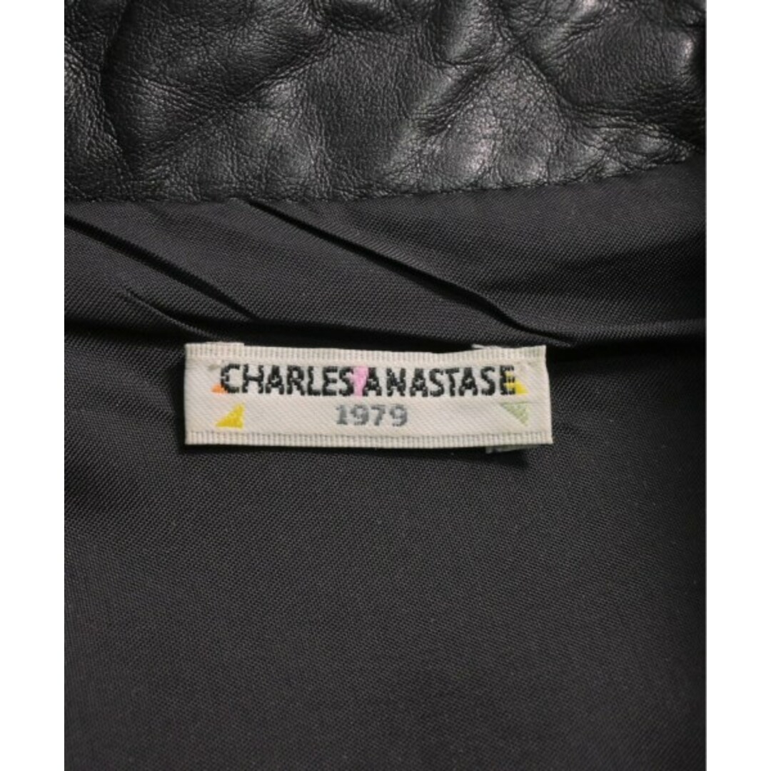 Charles Anastase(シャルルアナスタス)のCharles Anastase シャルルアナスタス ライダース XS 黒 【古着】【中古】 レディースのジャケット/アウター(ライダースジャケット)の商品写真