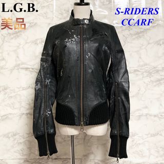 ルグランブルー(LGB)の【美品】L.G.B.「S-RIDERS CCARF」レザーライダースジャケット(ライダースジャケット)