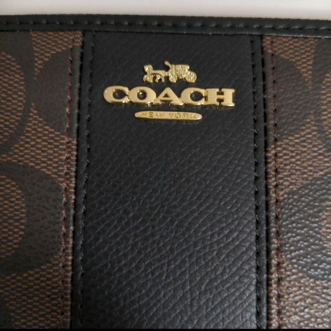 COACH(コーチ)のとし様専用　コーチ長財布   濃いブラウンにブラック レディースのファッション小物(財布)の商品写真
