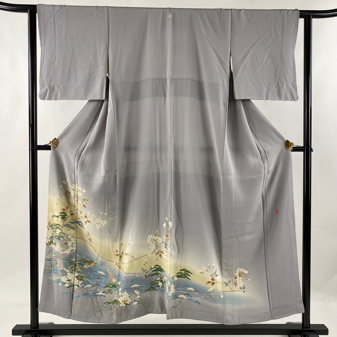 色留袖 身丈152cm 裄丈62cm 正絹 名品-