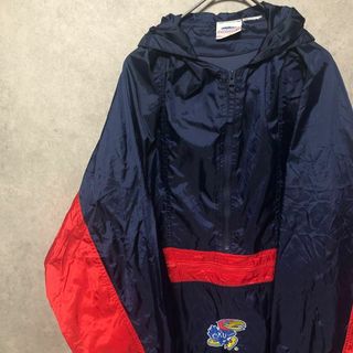 【Collegiate】2～3XL ハーフジップ ナイロンジャケット US古着(ナイロンジャケット)