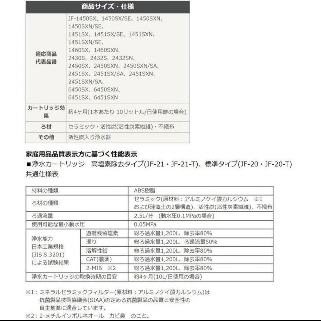 LIXIL・INAX浄水栓交換用カートリッジJF-21-T 3個セット