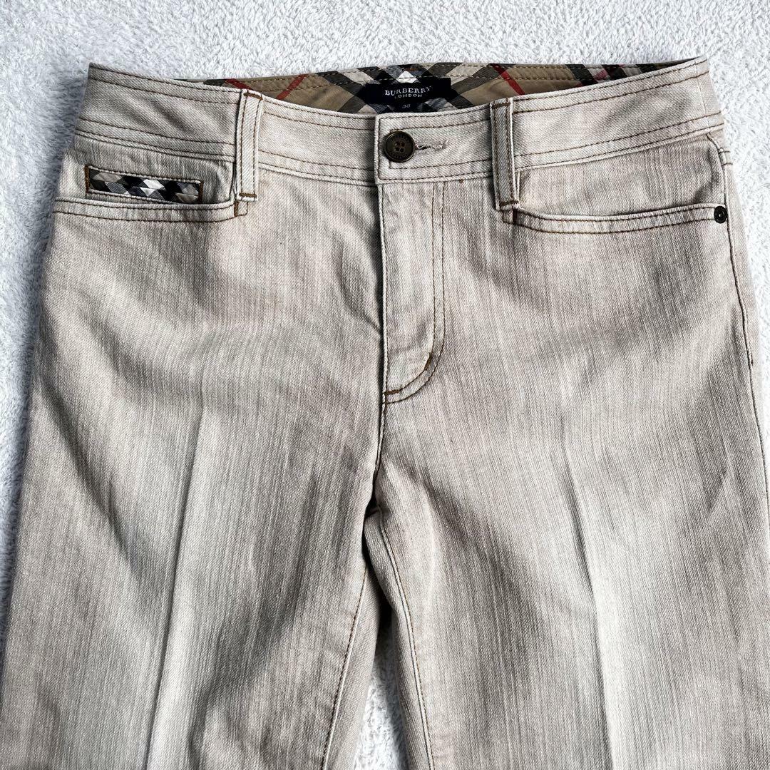 美品 レディース BURBERRY パンツ フレアパンツ チノパン ベージュ M