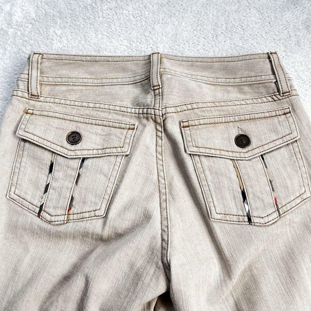 美品 レディース BURBERRY パンツ フレアパンツ チノパン ベージュ M