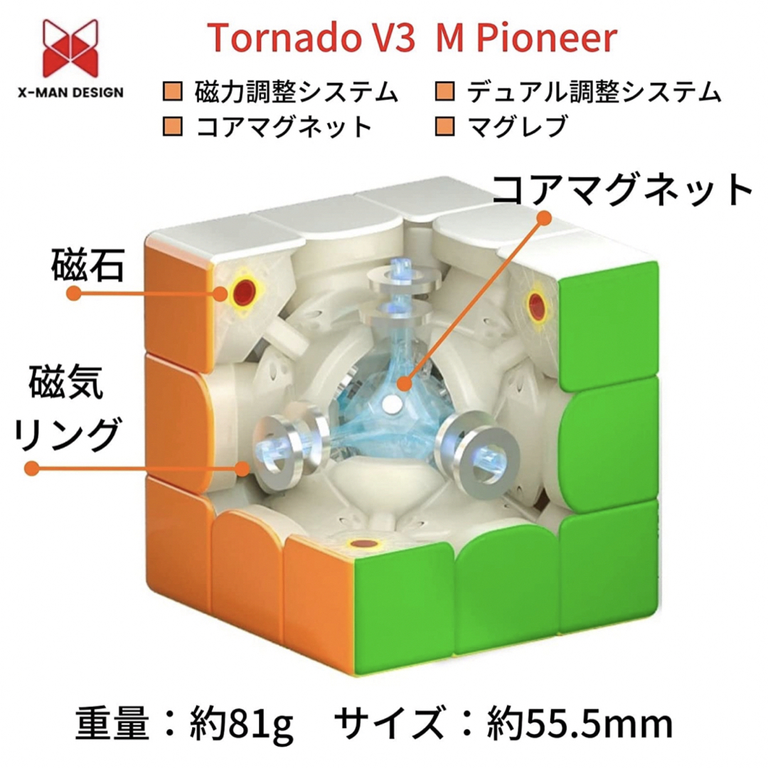 最安値 競技用XMD Tornado V3 Pioneerルービックキューブ磁石 5
