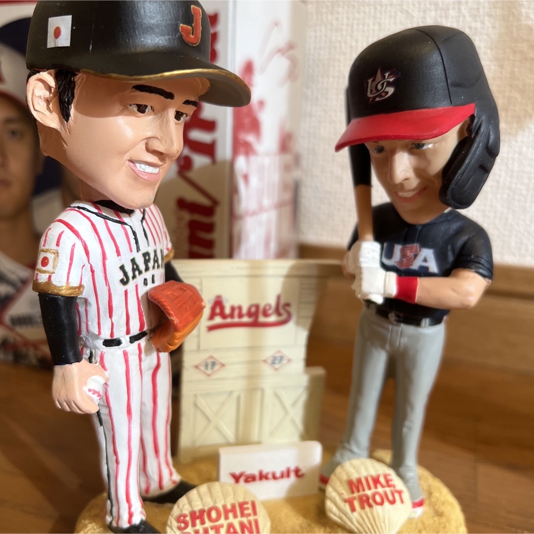 球場配布】大谷翔平 トラウト トラウタニボブルヘッド MLB エンゼルス-