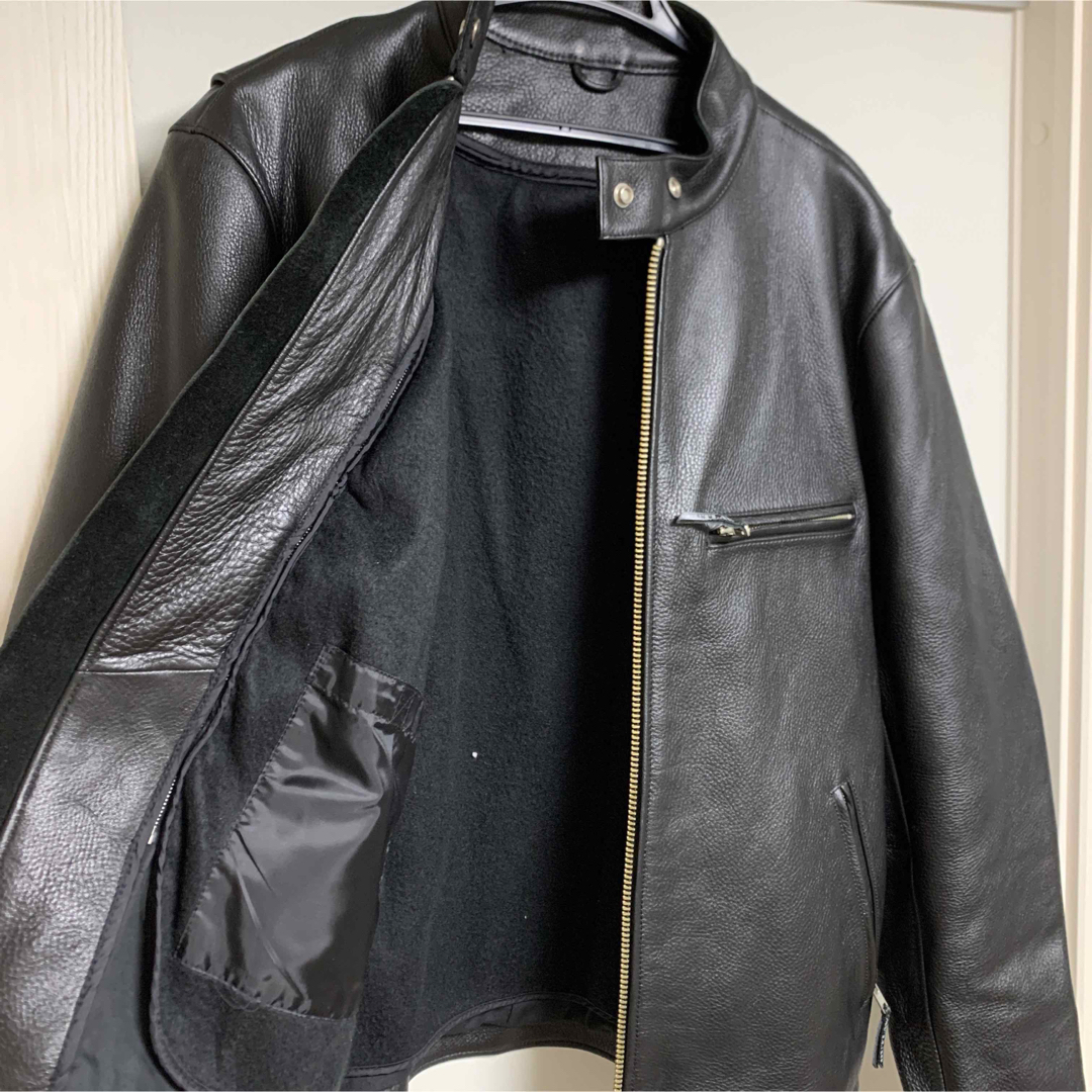 schott(ショット)の黒レザーシングルジャケット メンズのジャケット/アウター(レザージャケット)の商品写真