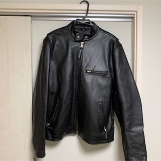 ショット(schott)の黒レザーシングルジャケット(レザージャケット)