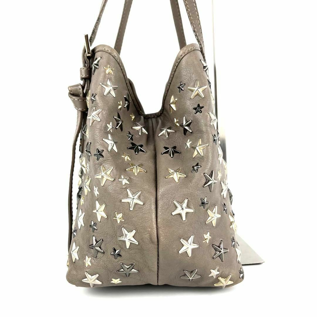 JIMMY CHOO(ジミーチュウ)の専用　美品 JIMMY CHOO ジミーチュウ SASHA トートバッグ グレー レディースのバッグ(トートバッグ)の商品写真