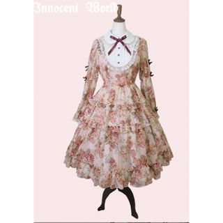 Innocent World イノセントワールド ローズシフォン丸襟ドレス