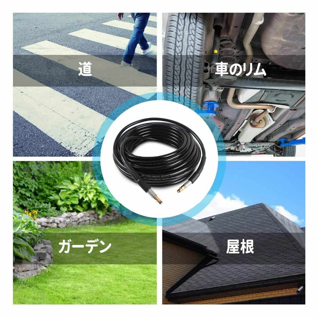 サイズ:10MNamotek 高圧ホース 高圧洗浄機ホース 10M 両端クイの通販