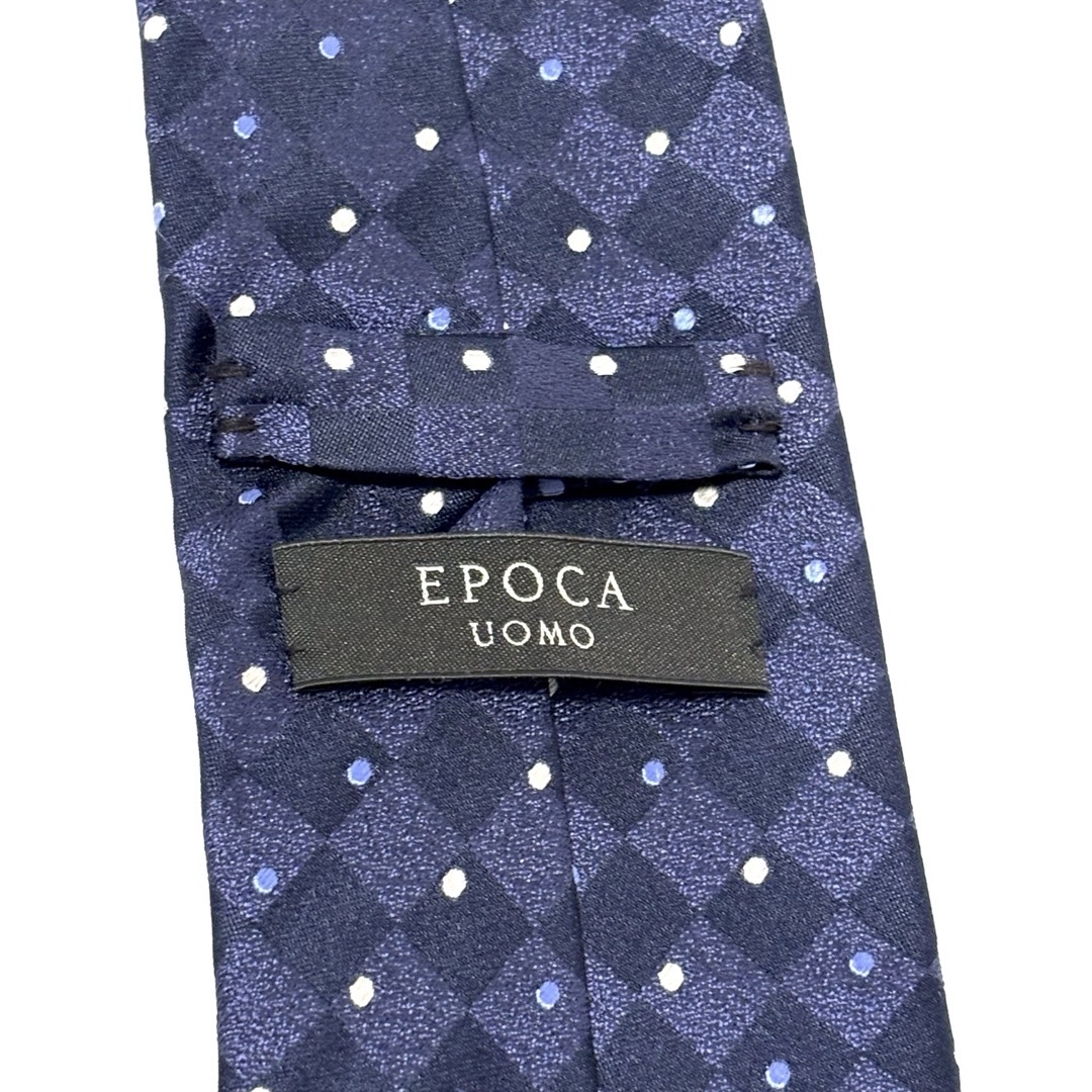 EPOCA UOMO(エポカウォモ)の極美品✨ エポカ  ネクタイ  光沢  ネイビー  ドット柄  お洒落✨ メンズのファッション小物(ネクタイ)の商品写真