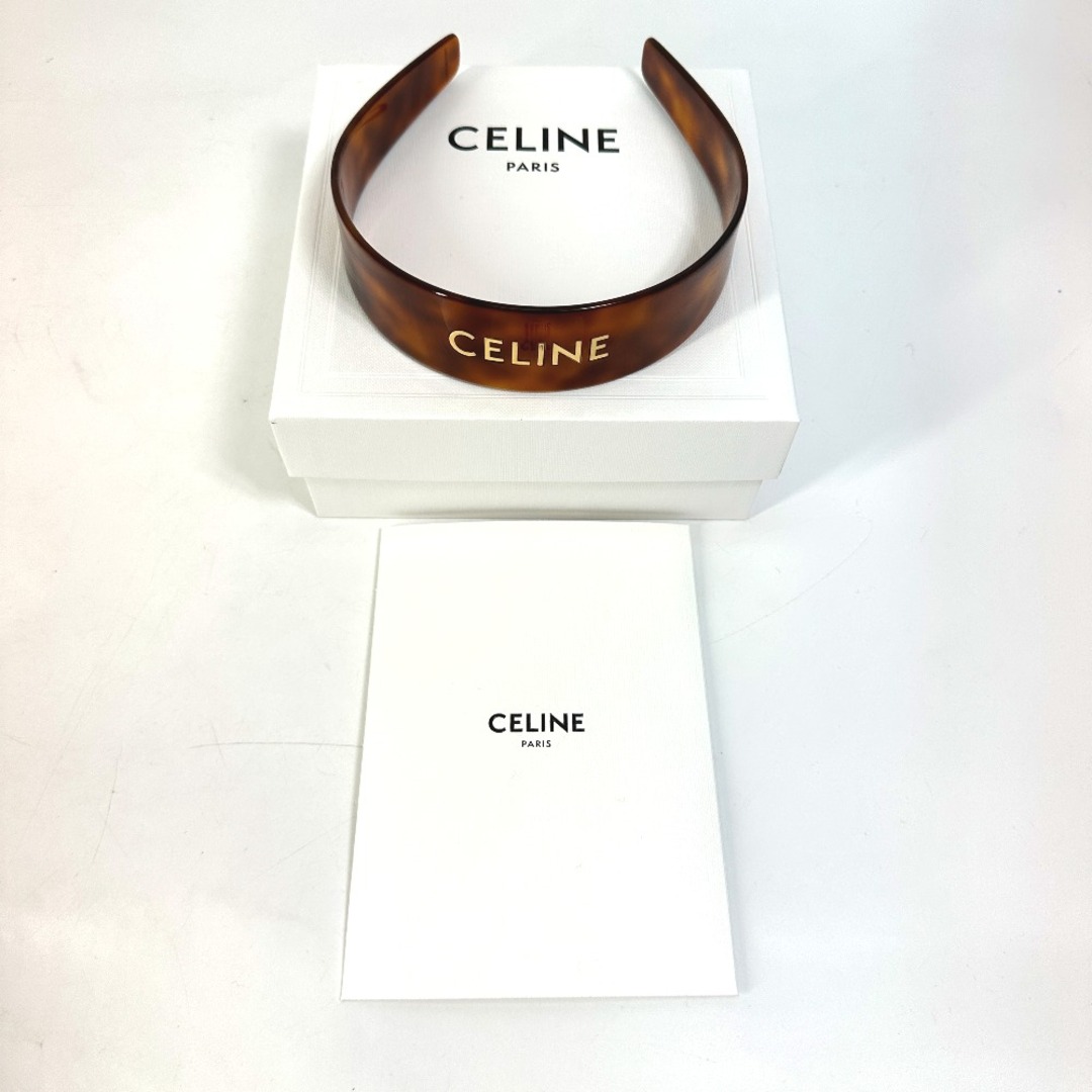 セリーヌ CELINE ロゴ ヘッドバンド  46Y376CEA ヘアバンド ヘッドバンド カチューシャ アセテート ハバナブロンド / ドレ ブラウン 美品