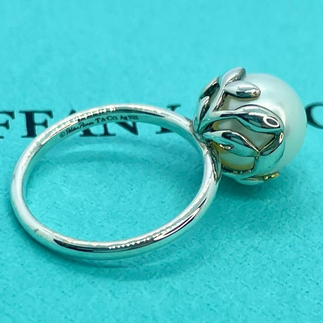 Tiffany & Co.(ティファニー)のティファニー オリーブリーフ　パール リング　あこや真珠　シルバー ★379 レディースのアクセサリー(リング(指輪))の商品写真