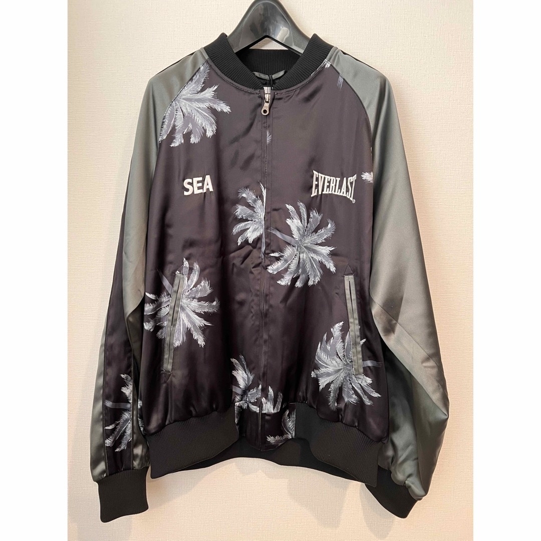 春に散るWDS×EVERLAST PALM TREE SATIN JACKET-