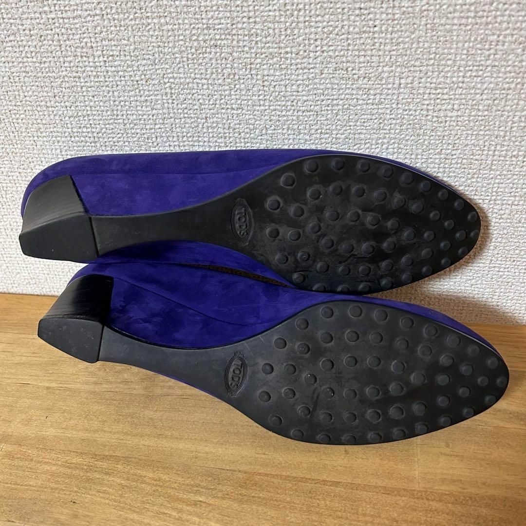 TOD‘S トッズ　38 24.5cm スエード　パンプス　ウェッジソール　紺色