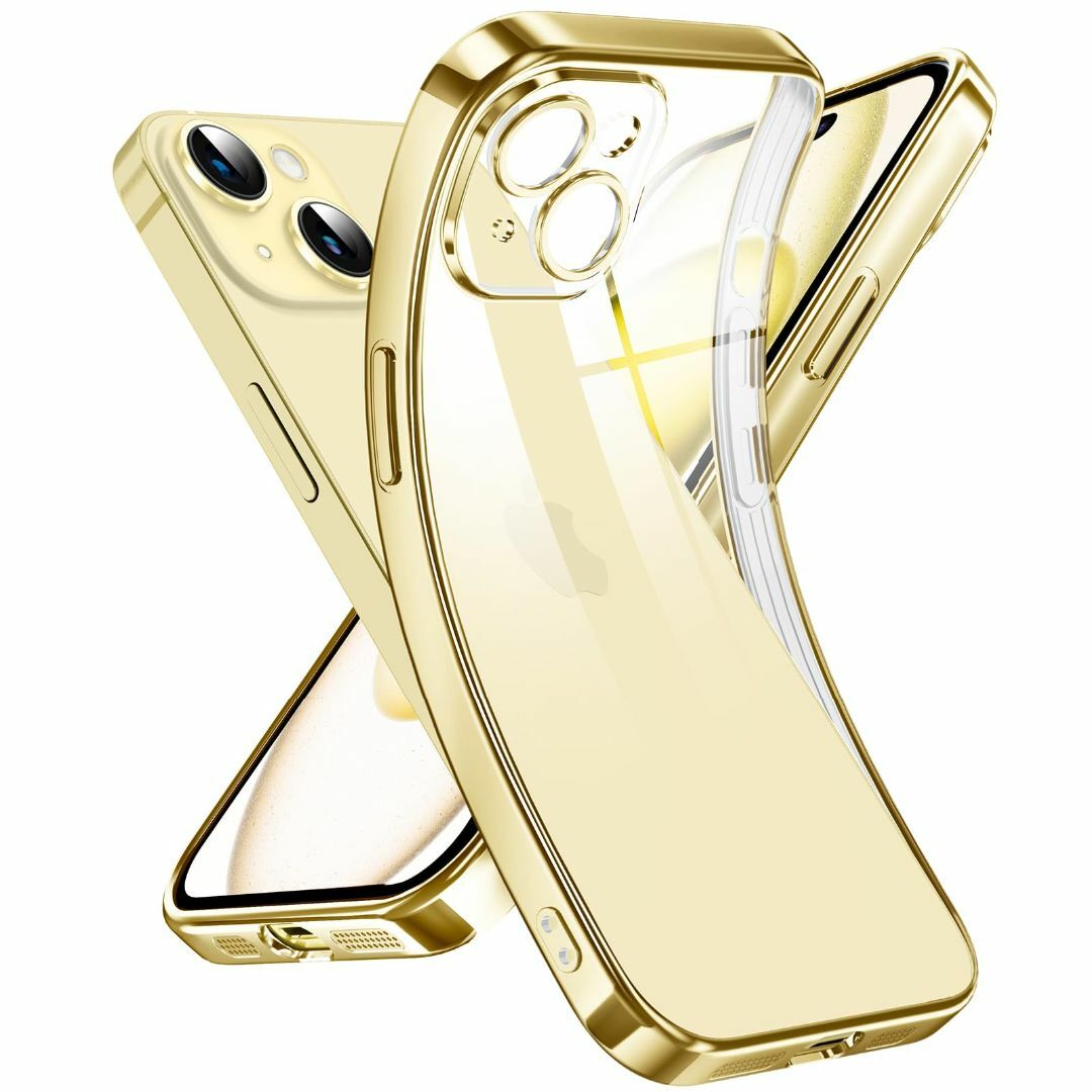 【色:ゴールド】Supdeal クリスタル クリアな透明電話ケース対応iPhon