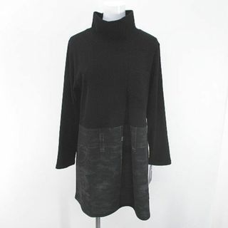 アザー(other)のDESIGNER'S-COURT 長袖 ミニ フレアワンピ ニット 42 黒(ミニワンピース)