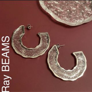 レイビームス(Ray BEAMS)のレイビームス　ピアス　フープ　クリアピアス　アクセサリー　BEAMS シルバー　(ピアス)