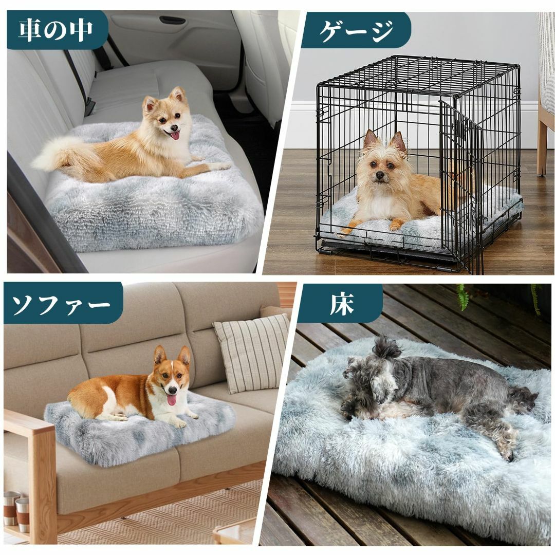 【色: ホワイトグレー】ペット用クッション 犬 猫 ベッド クッション マット