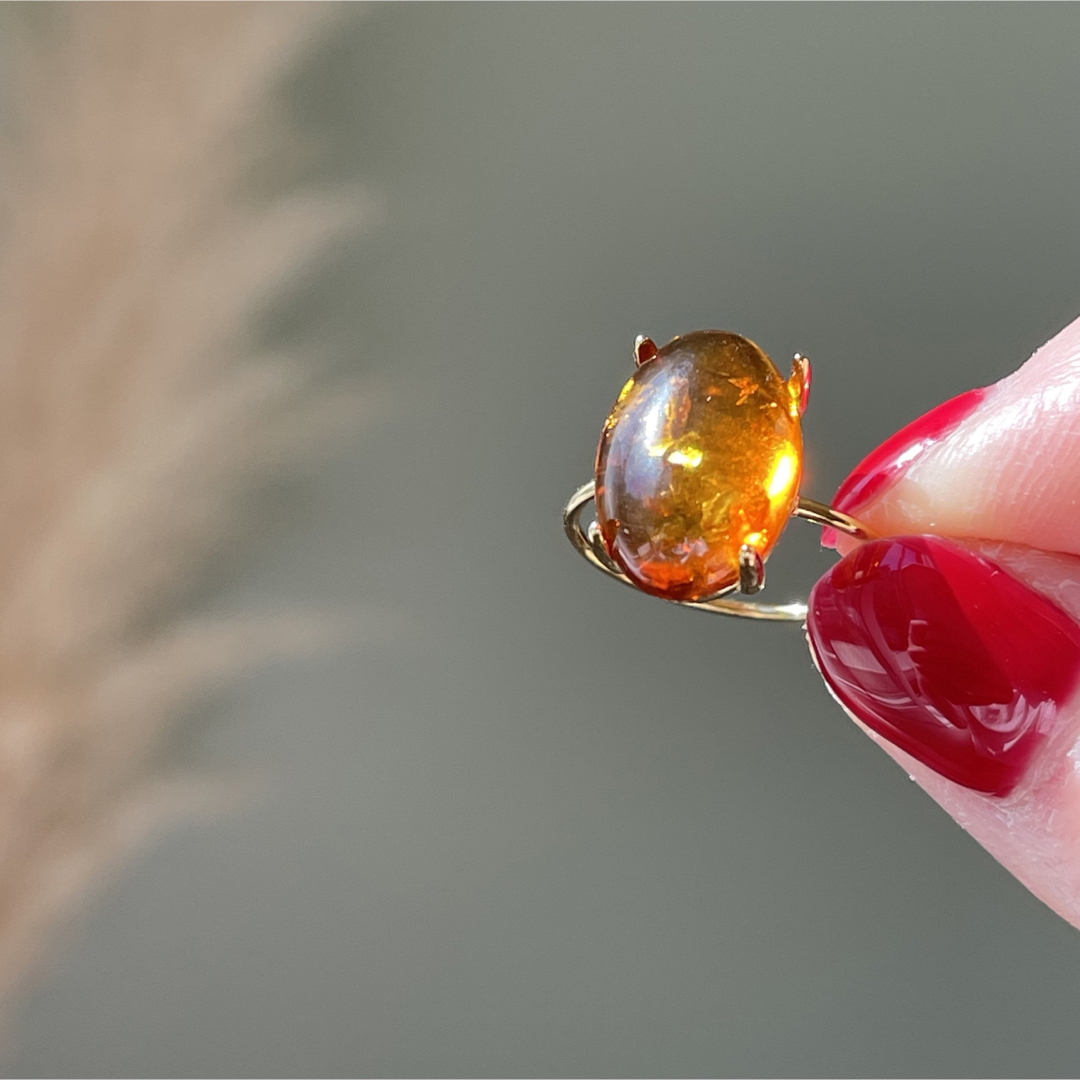 バルティックアンバーリング《琥珀リング》 ハンドメイドのアクセサリー(リング)の商品写真