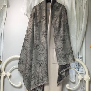 CHANEL ♡ カシミア% グレー ♡ストール マフラー