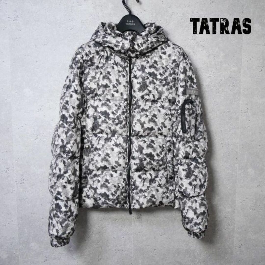 TATRAS - 美品 TATRAS 総柄 2WAY フード ジップアップ ダウン