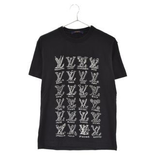 ルイヴィトン(LOUIS VUITTON)のLOUIS VUITTON ルイヴィトン 21SS カートゥーン LVロゴ 半袖Tシャツ カットソー ブラック RM211M ZMI HKY20W(Tシャツ/カットソー(半袖/袖なし))