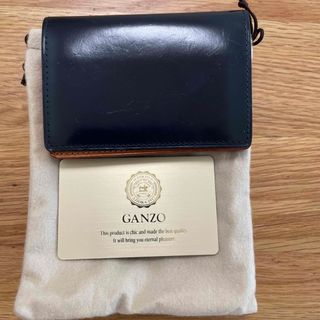 GANZO - GANZO ガンゾ 名刺入れポケット ネイビー ブライドル 通しマチ