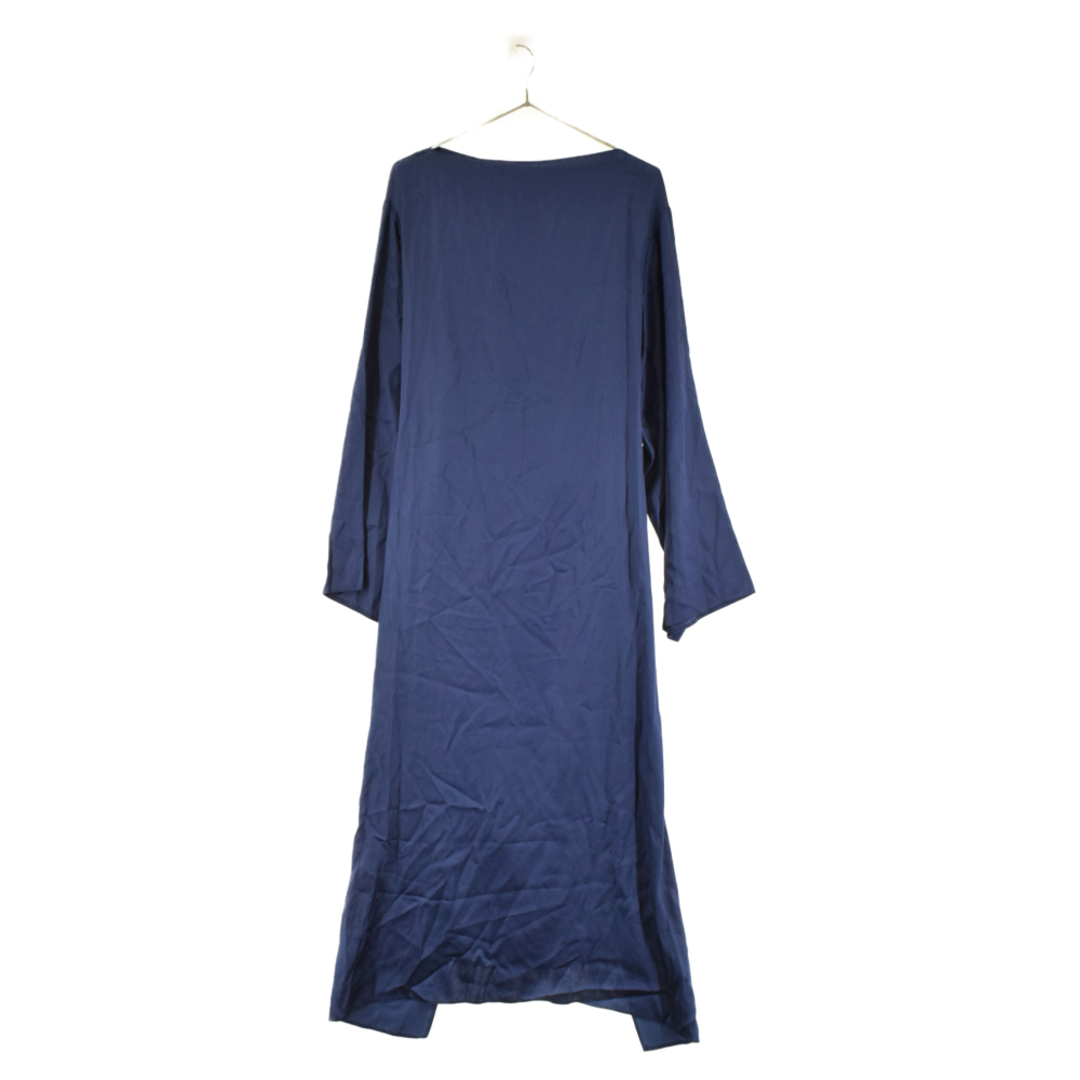 MM6 Maison Margiela エムエムシックスメゾンマルジェラ 23AW Oversized Long Dress '478' S52DD0006 ドレープサテンタイバックミディドレス ワンピース レディース ネイビー