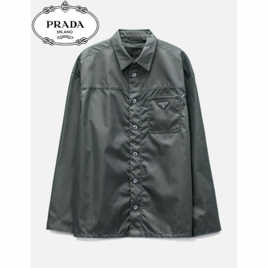 トップスPRADA RE-NYLON トライアングルロゴ シャツジャケット