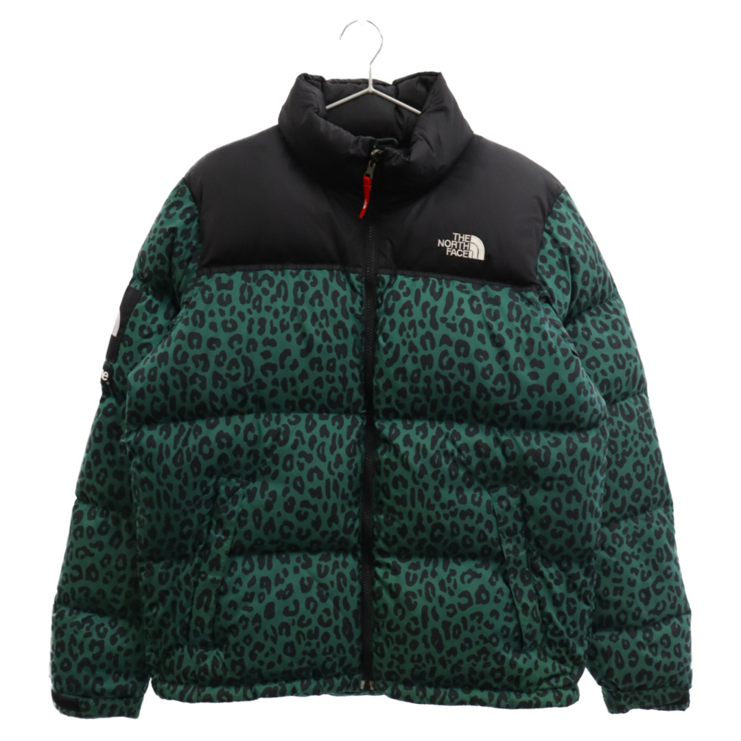 SUPREME シュプリーム 11AW×THE NORTH FACE (ザ ノースフェイス) Nuptse Down Jacket Leopard ヌプシダウンジャケットレオパード ブルゾン グリーン