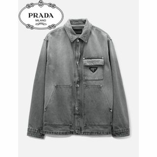 希少 プラダ prada ワークジャケット ウォッシュ加工 イタリア製