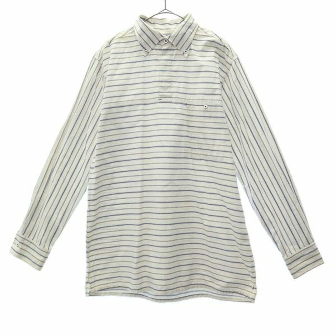 SHIPS(シップス)のシップス ボーダー 長袖 ボタンダウンシャツ 5 ホワイト SHiPS メンズ 【中古】  【231006】 メンズのトップス(シャツ)の商品写真