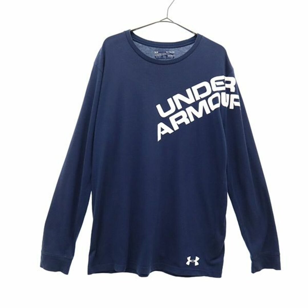 UNDER ARMOUR(アンダーアーマー)のアンダーアーマー プリント 長袖 Tシャツ XL ネイビー UNDER ARMOUR メンズ 【中古】  【231006】 メール便可 メンズのトップス(Tシャツ/カットソー(半袖/袖なし))の商品写真