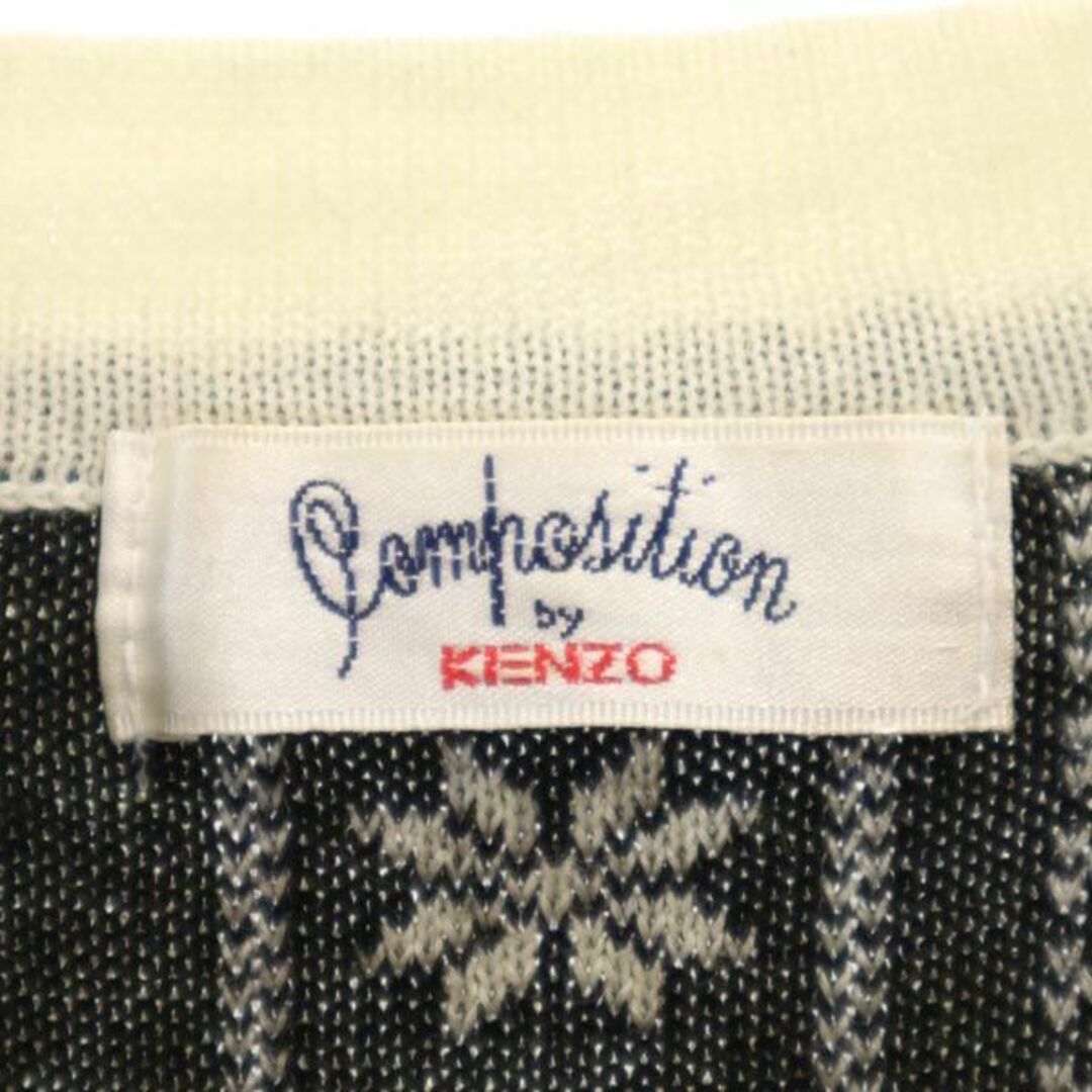 ケンゾー ウールブレンド 花柄刺繍 ニット M アイボリー 他 Composition by KENZO セーター 長袖 レディース 【中古】  【231006】