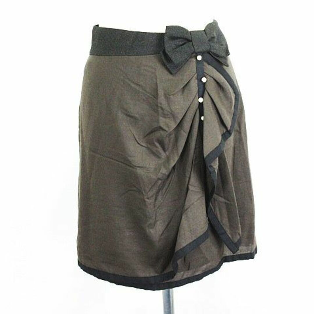 Apuweiser-riche(アプワイザーリッシェ)のアプワイザーリッシェ スカート ミニ丈 セミタイト リボン フリル 1 ブラウン レディースのスカート(ミニスカート)の商品写真