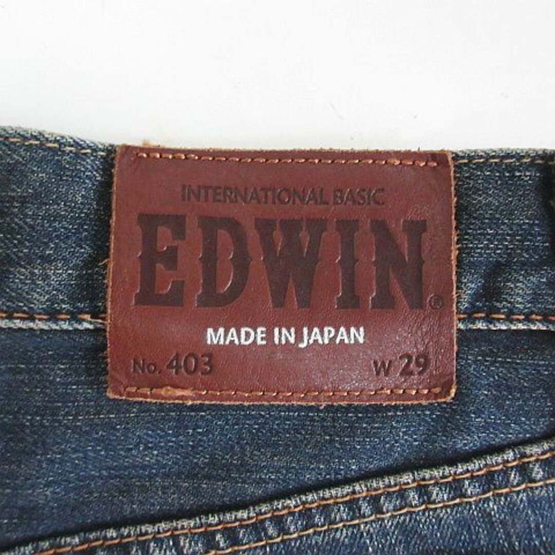 EDWIN 403デニムパンツ ジーンズ 日本製 29 ストレート 牛革