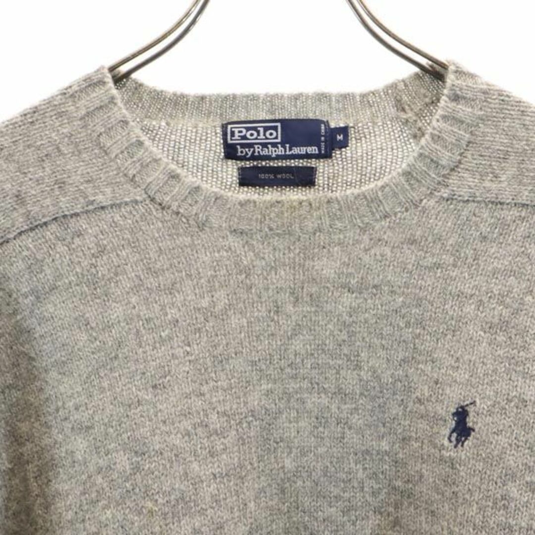 ポロバイラルフローレン ウール100% ニット M グレー Polo by Ralph