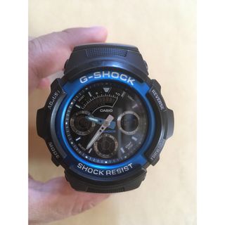 カシオ(CASIO)の【稼動品】CASIO G-SHOCK AW-591 ブラック × ブルー(腕時計(アナログ))