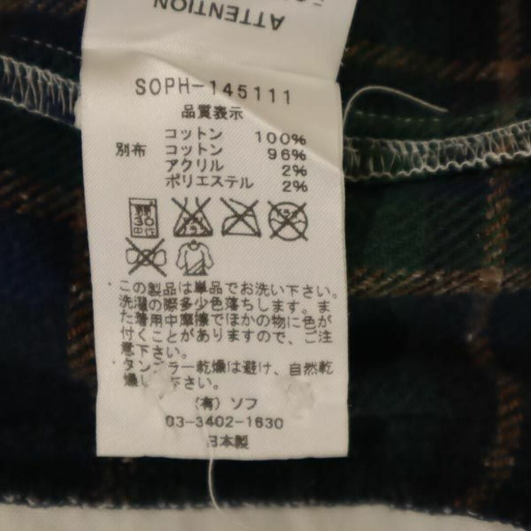 SOPHNET. - ソフネット 日本製 チェック切替 長袖 ボタンダウンシャツ