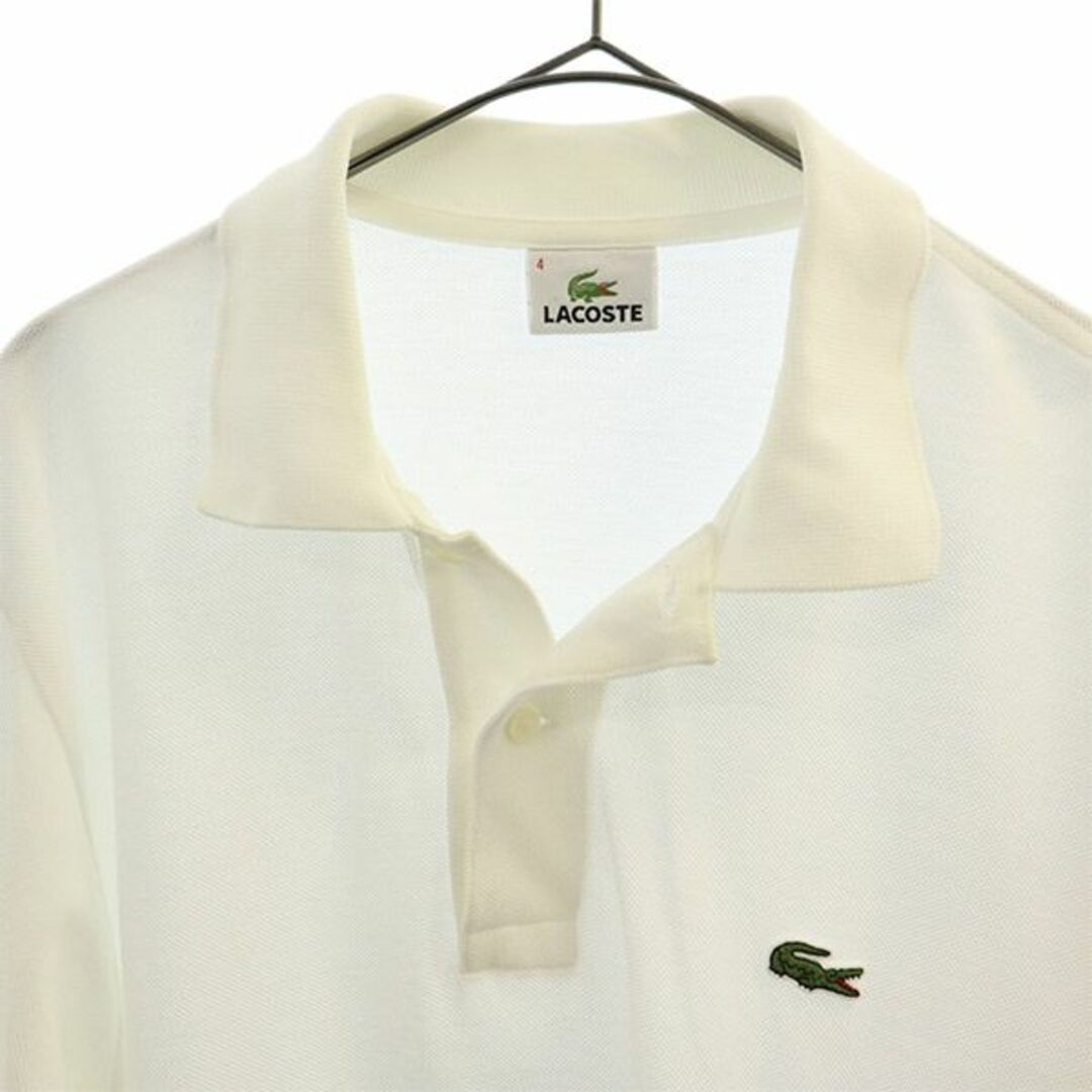 LACOSTE(ラコステ)のラコステ ワッペン 長袖 ポロシャツ 4 ホワイト LACOSTE ロゴ メンズ 【中古】  【231006】 メンズのトップス(ポロシャツ)の商品写真