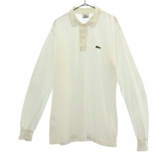 ラコステ(LACOSTE)のラコステ ワッペン 長袖 ポロシャツ 4 ホワイト LACOSTE ロゴ メンズ 【中古】  【231006】(ポロシャツ)