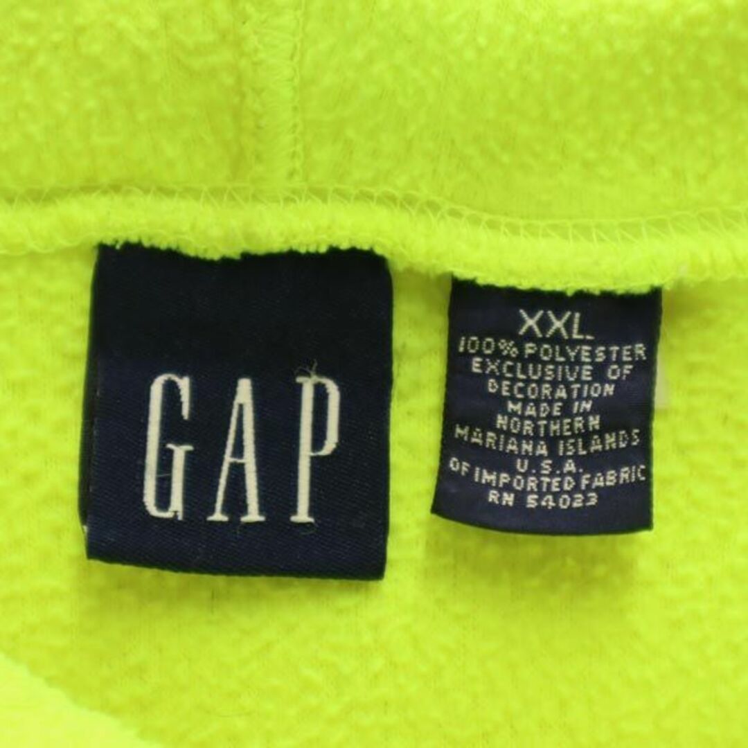 GAP - ギャップ フリースパーカー XXL ネオンイエロー GAP ロゴ 長袖