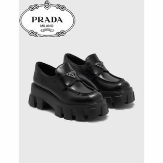 プラダ(PRADA)のPRADA モノリス ブラッシュドレザー ローファー(スニーカー)