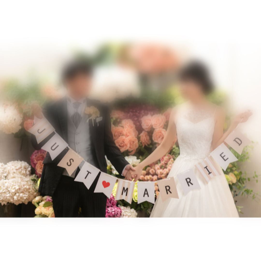 結婚式　前撮り　ガーランド　赤い糸　2点セット ハンドメイドのウェディング(その他)の商品写真