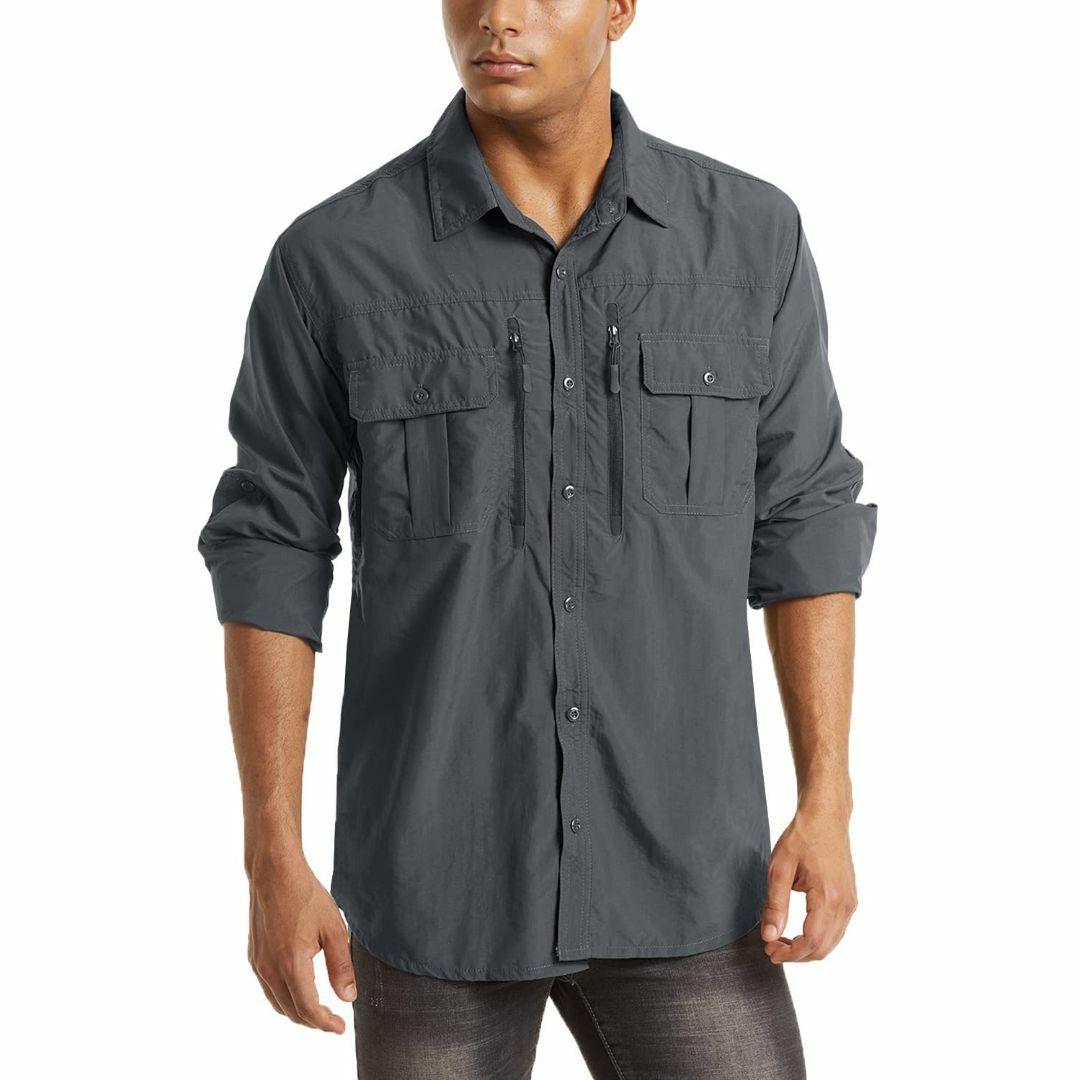 [MAGCOMSEN] ミリタリーシャツ メンズ カジュアル 長袖 半袖 シャツのサムネイル